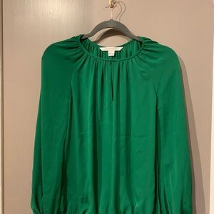 Diane von Furstenberg Green Silk Blouse